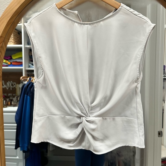 Zara Tops - Zara White Sleeveless Tie Front Blouse